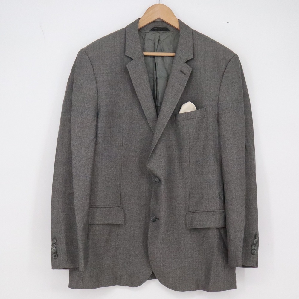 Hugo Boss Blazer Mens 44R Lanificio Tesse Biella Grey Herringbone Excellent